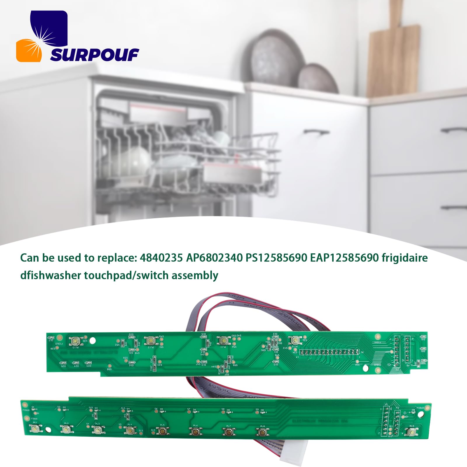 5304517587 Compatible with Electrolux Frigidaire Dishwasher Touchpad/Switch Assembly