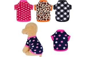 Rbenxia 4 Pieces Dog Fleece Sweaters Puppy Warm Sweater Doggie Sweatshirt Soft Fleece Dog Pajamas Puppy Clothes Winter Dogs Outfits for Small Dogs Cat Pets (X-Small)