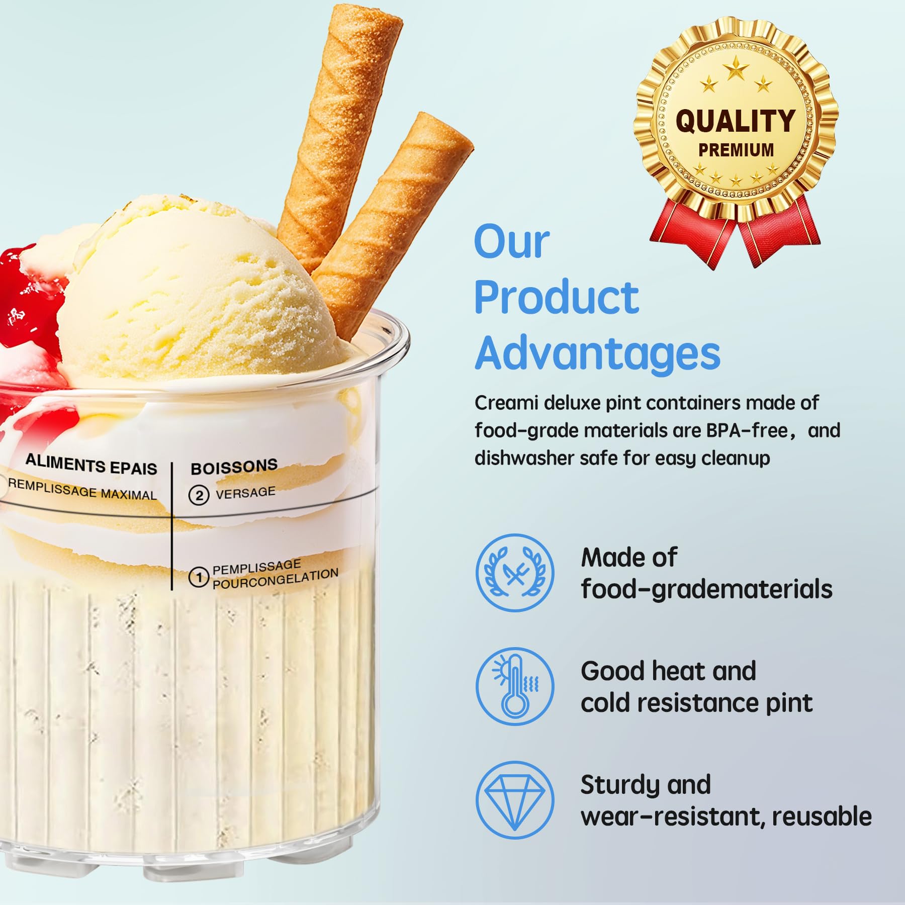 4 Pack Creami Deluxe Pints & Lids for Ninja, 24 Oz Compatible with NC500 NC501 Series Ice Cream Makers, with 5 Spoons & 64 Writable Labels, BPA-Free & Dishwasher Safe, 4 Color Lids