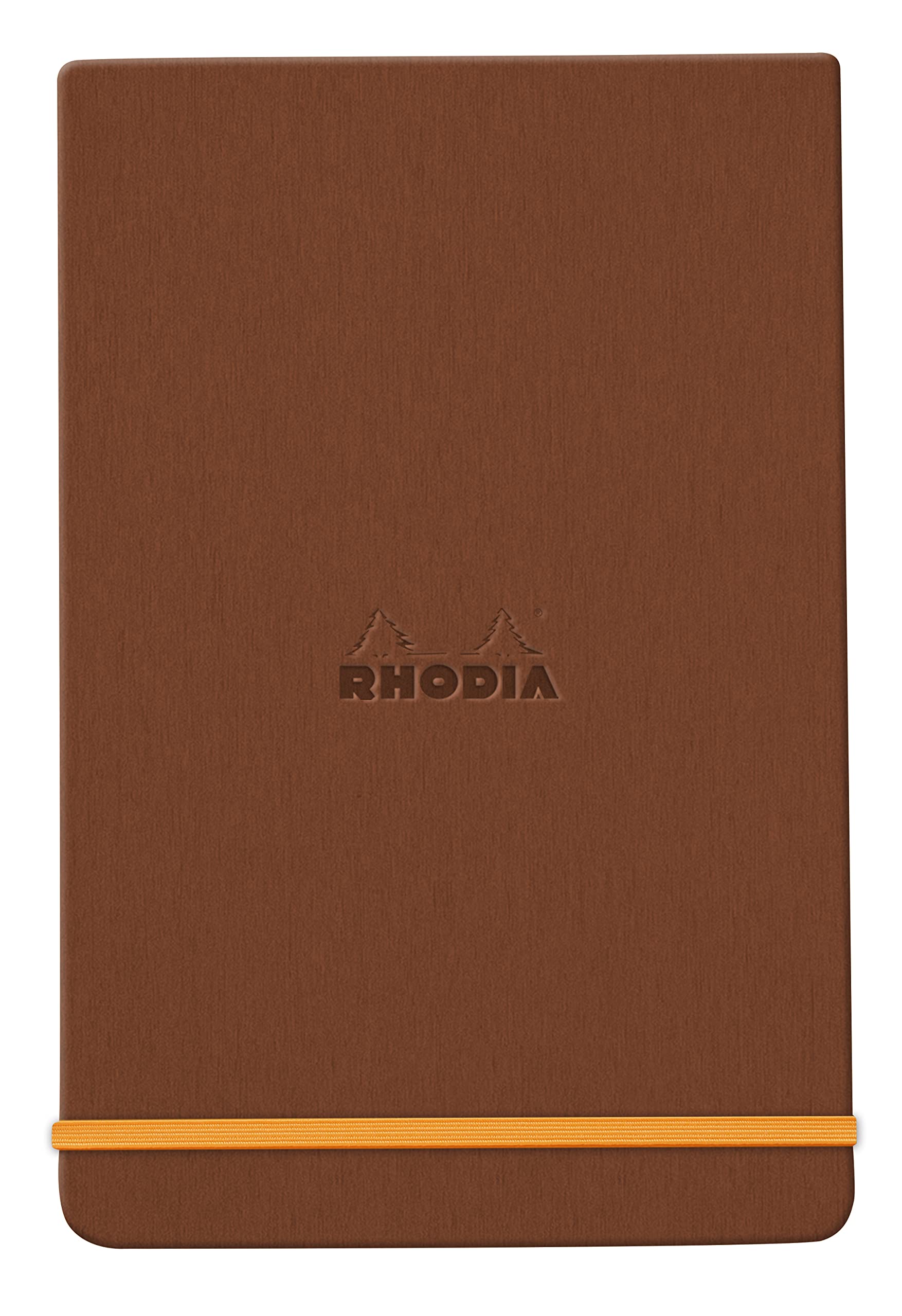 RHODIA 194341C - Rigid Copper Webnotepad Notebook - A6 - Lined - 192 Detachable Pages - Ivory Clairefontaine Paper 90 g/m - Bookmark, Elastic Closure - Faux Leather Cover - Rhodiarama