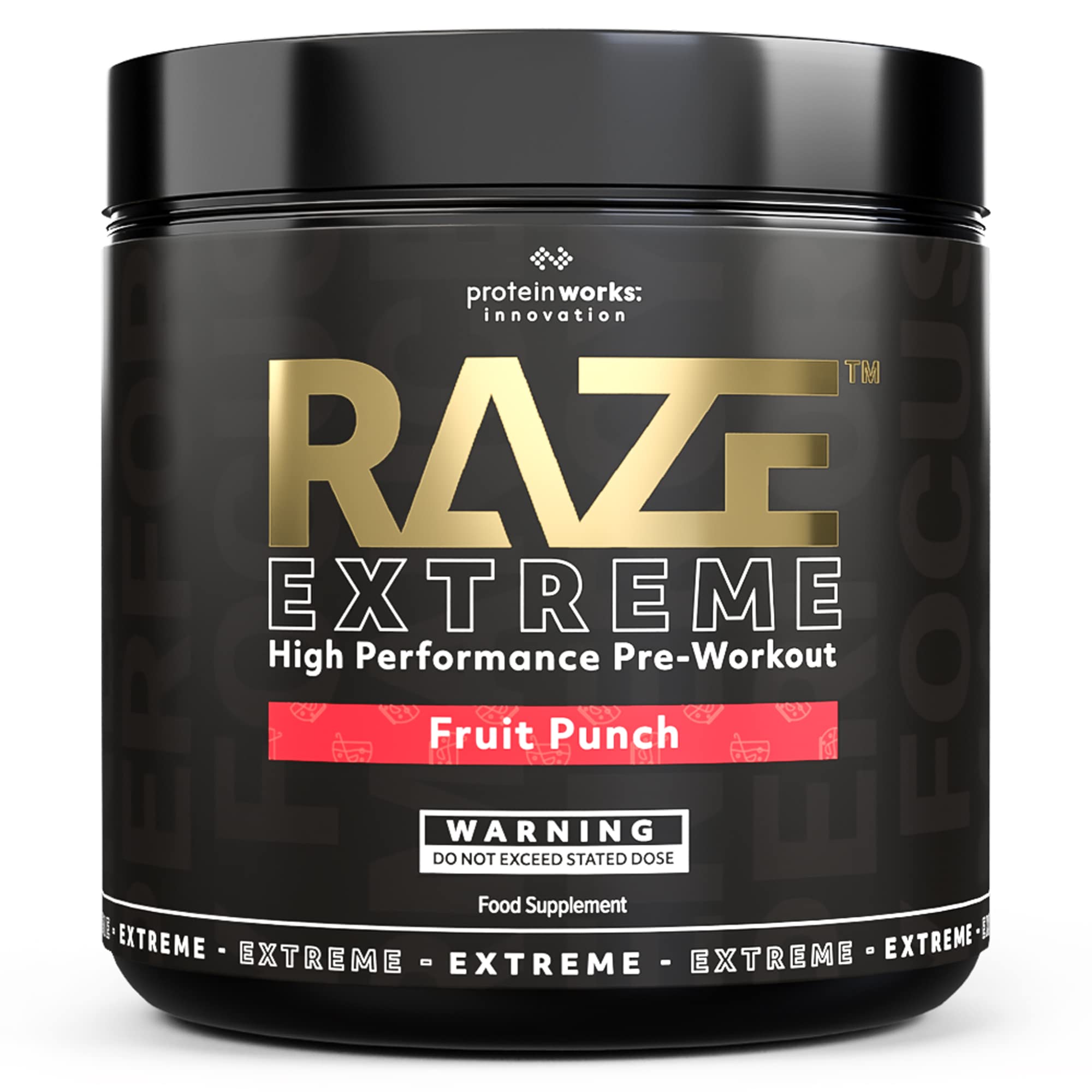 Protein Works - Raze Extreme Pre Workout | Creatine, Caffeine & Beta Alanine | Energy Drink | Tropical Fruit Punch | 30 Servings