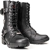 Milwaukee Leather Women's Premium Leather Motorcycle Riding Boots - Lace-To-Toe Harness - Zipper Closure - MBL9391-5