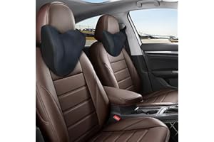 SPRFUFLY Super Soft Car Headrest Pillow, 100% Memory Foam Car Neck Pillow with Adjustable Strap & Breathable Removable Cover, Ergonomic Design - Travel Pillow Car Pillow for Neck/Back Pain Relief(Black, 1PC)