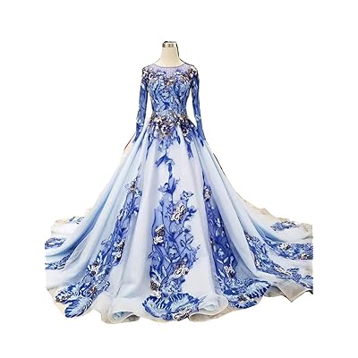 YIMISTYLE DRESS Womens Ball Gown Blue Embroidery Ireland | Ubuy