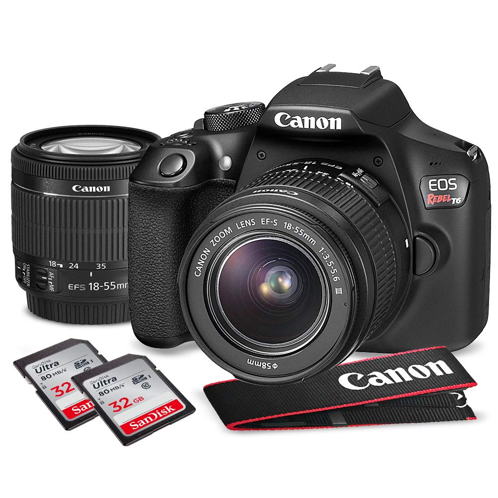 Buy Canon Eos Rebel T6 Dslr Camera Ef S 18 55mm F 3 5 5 6 Is Ii Lens 32gb Sdhc Bundle With Accessories 18 Items Online At Low Price In India Canon Camera Reviews Ratings