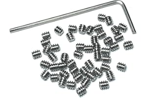 ZDingTech 50pcs Set Screws 6-32 x 1/8 inch 304 Stainless Steel Allen Head Hex Hexagon Socket Set Screws with 1/16 Allen Wrench,Set Grub Screws Hex Allen Head Socket Set Screw.(1/8" Length)