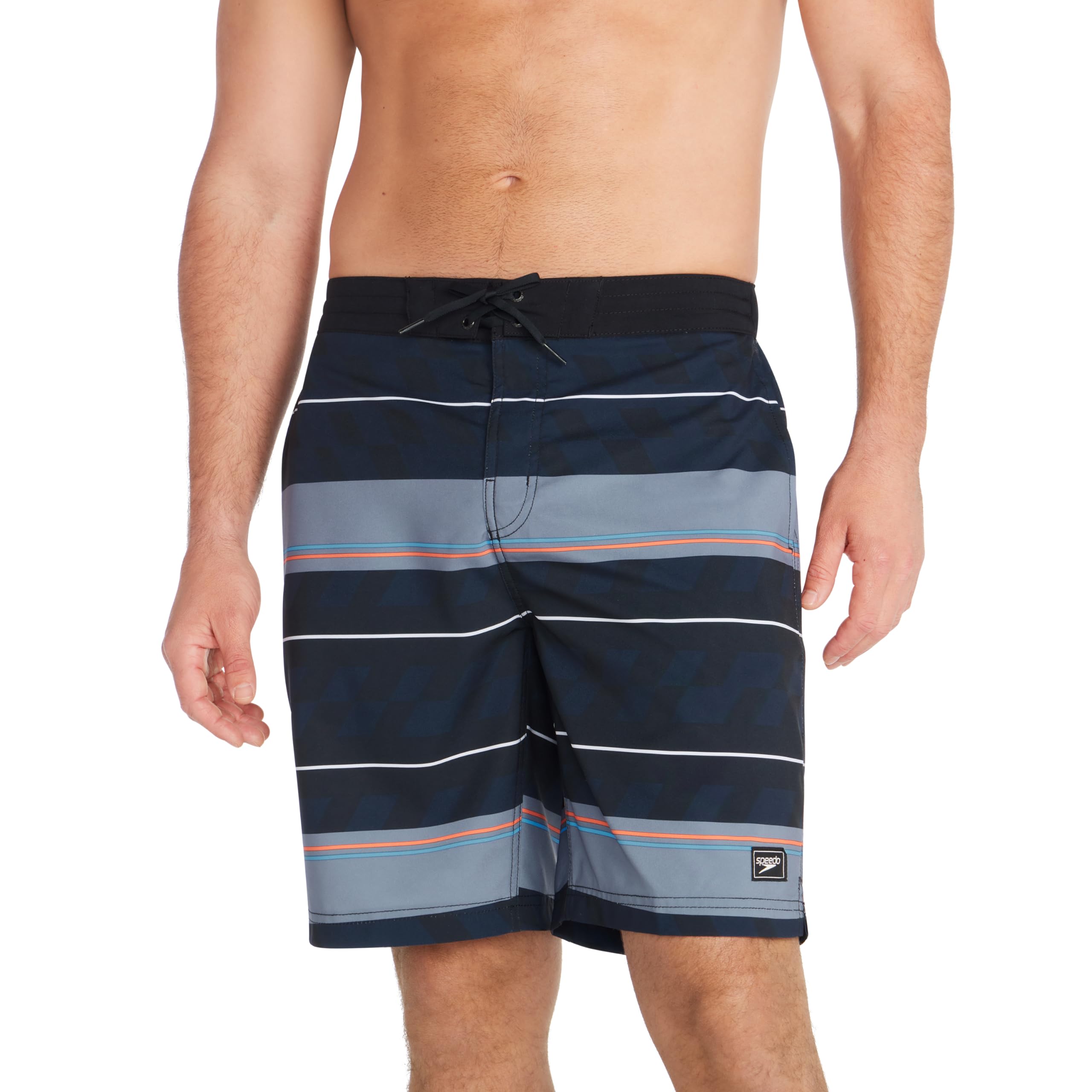 Speedo Men's Swim Trunk Knee Length Boardshort Bondi Striped Image