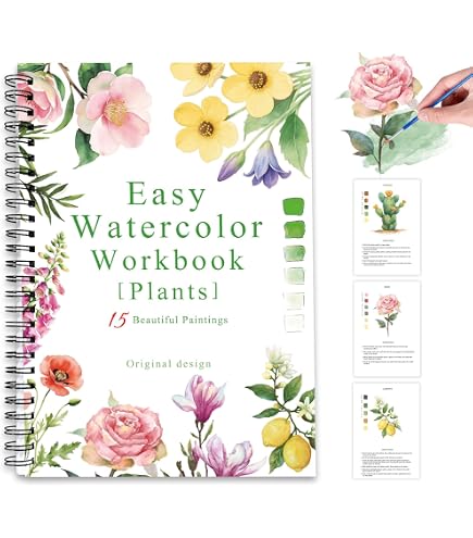 thumbnail image 2 of Watercolor Workbooks, Beginner-Friendly Watercolor Workbook For Adults 2 of 13
