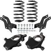 maXpeedingrods 2&rdquo; Front 4&rdquo; Rear Lowering Kit for 2007-2014 Chevy/GMC/Cadillac, Tahoe Suburban Yukon Denali Escalade, Front Lowering Spindles, 4" Rear Coil Springs