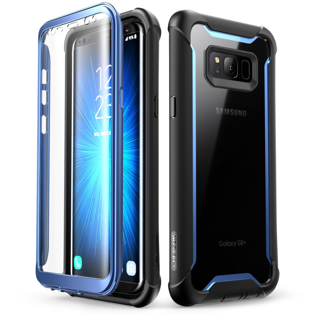 Samsung Galaxy S8+ Plus case, iBlason Fullbody Rugged Clear Bumper Case with Builtin Screen