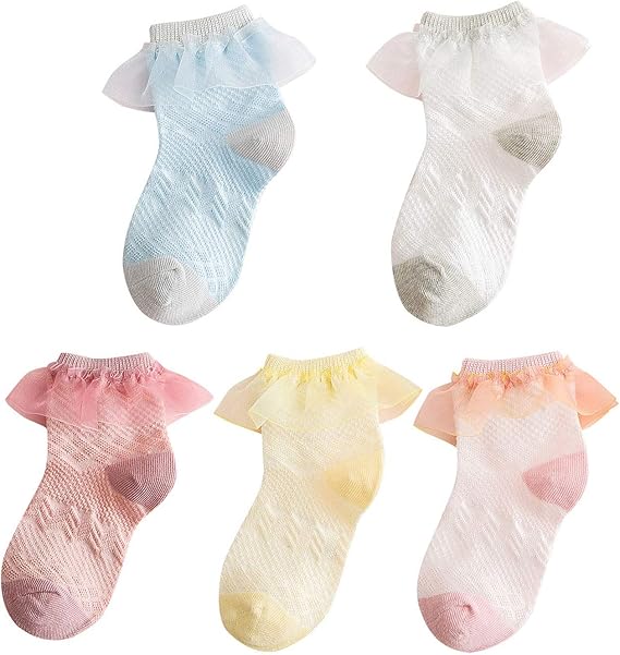 Amazon 子供用靴下 ソックス キッズ タイツ 子供服 ショートソックス スクール 幼児 小学生 発表会 結婚式 入学式 卒業式 可愛い 綿 リボン風 5足組 靴下 通販