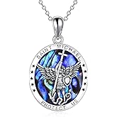 YFN Sterling Silver St Michael/St Christopher/Jesus/Virgin Mary Necklace for Men Women Catholic/Protector/Talisman Michael Archangel Medal Necklace Jewelry 18+2"