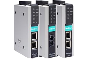 Moxa NPort IA-5150 1-Port RS-232/422/485 Device Server with 2 10/100BaseT(X) Ports (RJ45 connectors, Single IP), 0 to 55°C Op