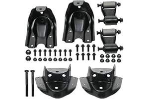 iiLentes 722-045 722-006 722-007 722-102 Pair Rear Leaf Spring Rearward Shackle Hanger Bracket and Forward Hanger For 1988-1997 Chevy GMC C1500 C2500 15529431 15640442