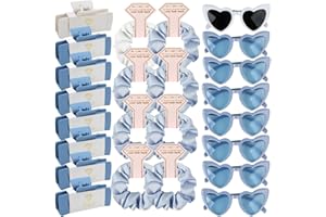 CIULAIY Bridesmaid Scrunchies Proposal Gifts 4.1inch square Hair Claws Bachelorette Hair Clip heart sunglasses Girls gift for Wedding Party Favors (White&Dusty Blue)