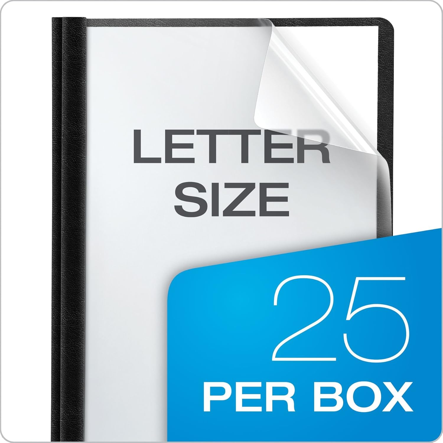 Oxford Premium Clear Front Report Covers, Black, Letter Size, 25 per box (58806EE) : Business Report Covers : Office Products
