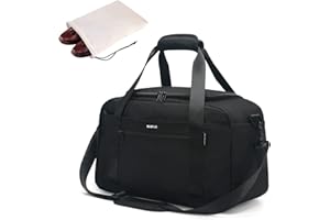 ECOHUB Personal Item Bag 16'' Small Duffel Bag Travel Bag Weekender Bag Gym Bag Tote Duffel bag Overnight Bags Travel Essentials for Women and Men Shoulder Bag Carry On Shoes Bag (Black)