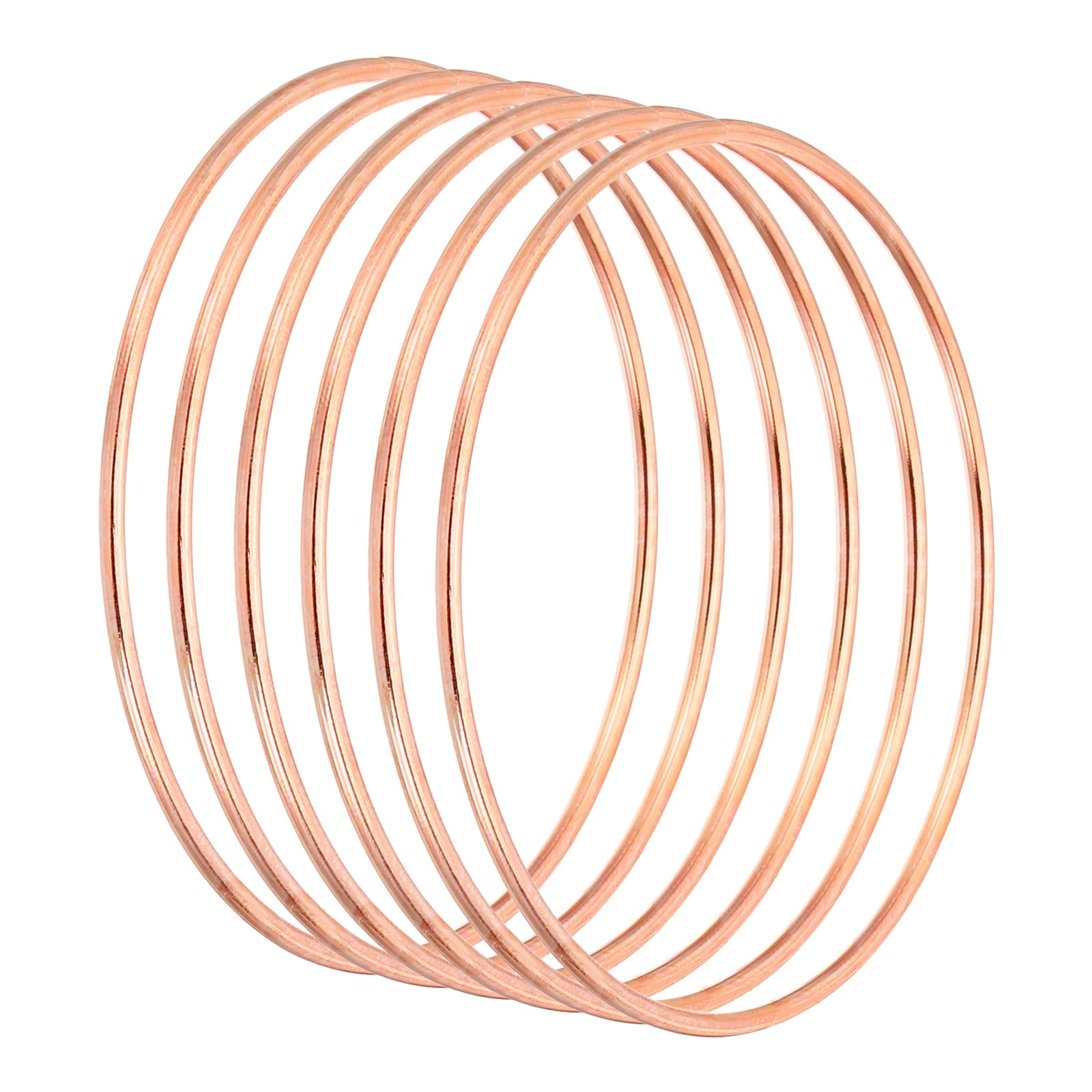 PATIKIL 4.7 Inch Dream Catcher Rings, 6 Pcs Metal Macrame Wreath Floral Round Ring Hoop for Christmas Decor Home Car DIY Craft Wedding Wall Hanging Decorations, Rose Gold