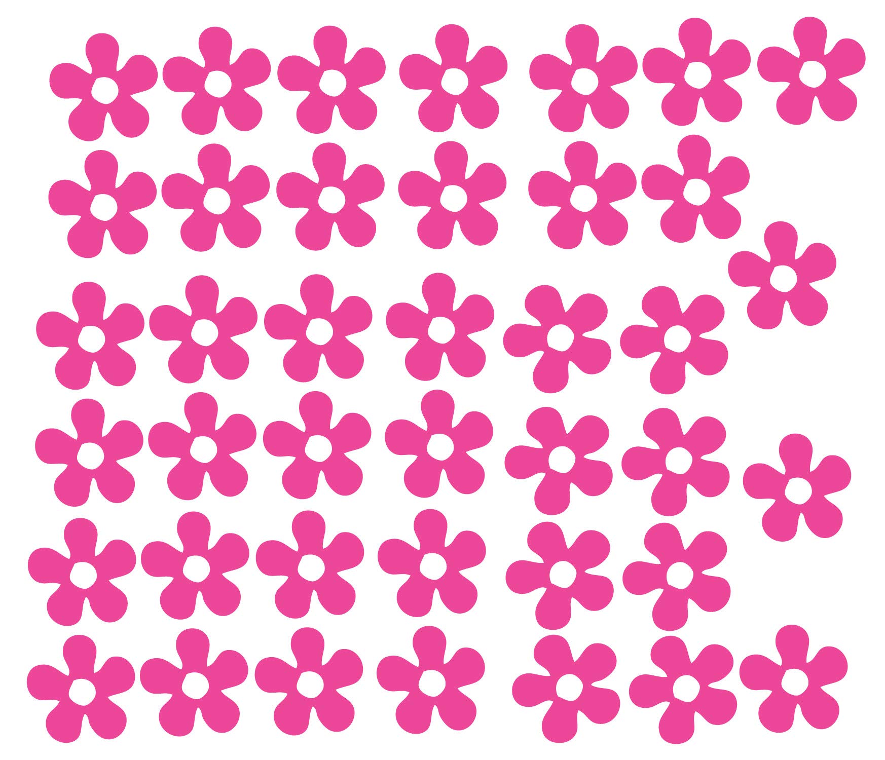 60 Second Makeover Limited Pack of 40 Vinyl Flower Stickers Car Bike Scooter Helmet Decal Waterproof Luggage Decals Graphic Girls Laptop Stickers Decorative - Pink Gloss