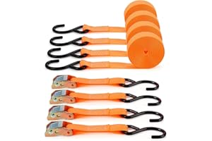 TOPZEA 4 Pack Tie-Down Cam Straps, 1"x 20' Polyester Cambuckle Tie Down Strap Pull Ratchet Strap, 1000lbs Capacity Cargo Lash