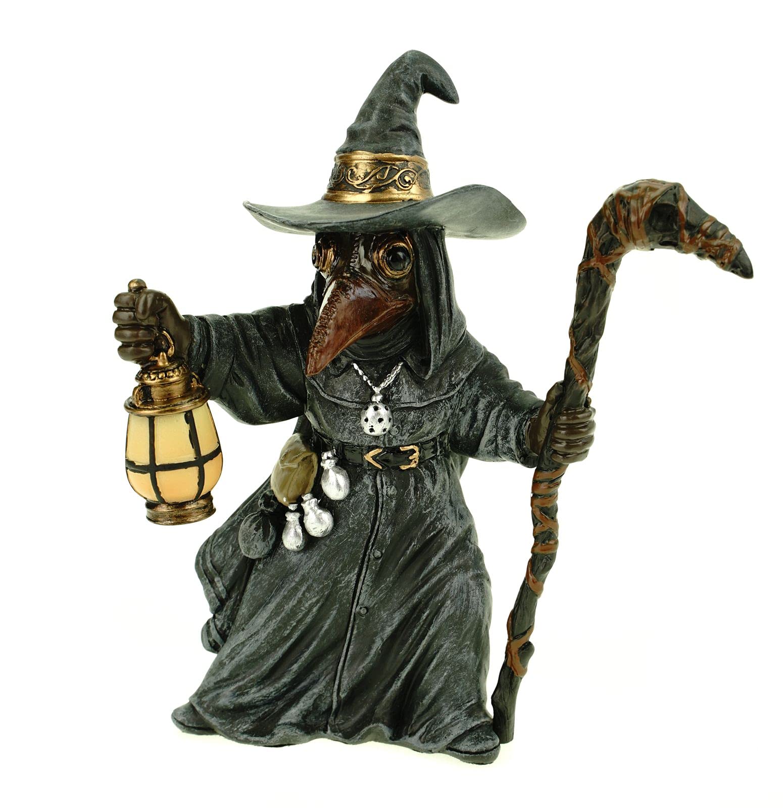 Veronese by Joh. Vogler GmbH Decorative Figurine Miasma Plague Doctor with Rod and Lantern 14 cm Plague Doctor Figure