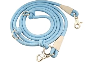 LUCPAWZ 8.5ft Hands Free Nylon Rope Leash - Adjustable Crossbody Dog Walking Leash