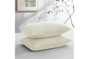 Southshore Fine Living, Inc. Pillow Shams King Size Set of 2, Large 20"x36" Decorative Pillow Covers for King Size Pillows, Luxury Quilted Sham Covers to Complement Home Decor, Cream