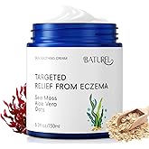 Natural Soothing Eczema Cream, Eczema Relief Cream with Sea Moss, Aloe Vera, Oats, Full Body Moisturizing Lotion for Sensitive & Dry Skin (5 Oz)