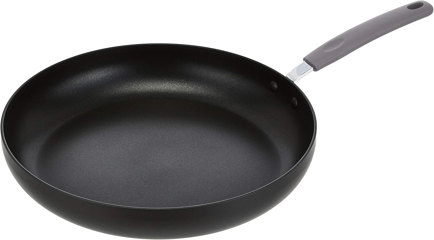 AmazonBasics Hard Anodized Non-Stick 12.5-Inch Skillet, Grey