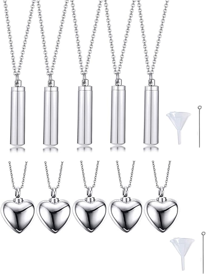 VNOX Pack of 10 Cremation Jewelry Cremation Urn Necklace