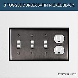Switch Hits Satin Nickel Black Outlet Wall Plate