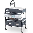 BabyBond Portable Baby Changing Table with 2 Storage Baskets, Foldable Diaper Changing Table Dresser Waterproof Height Adjustable Changing Station for Infant and Newborn(Grey)