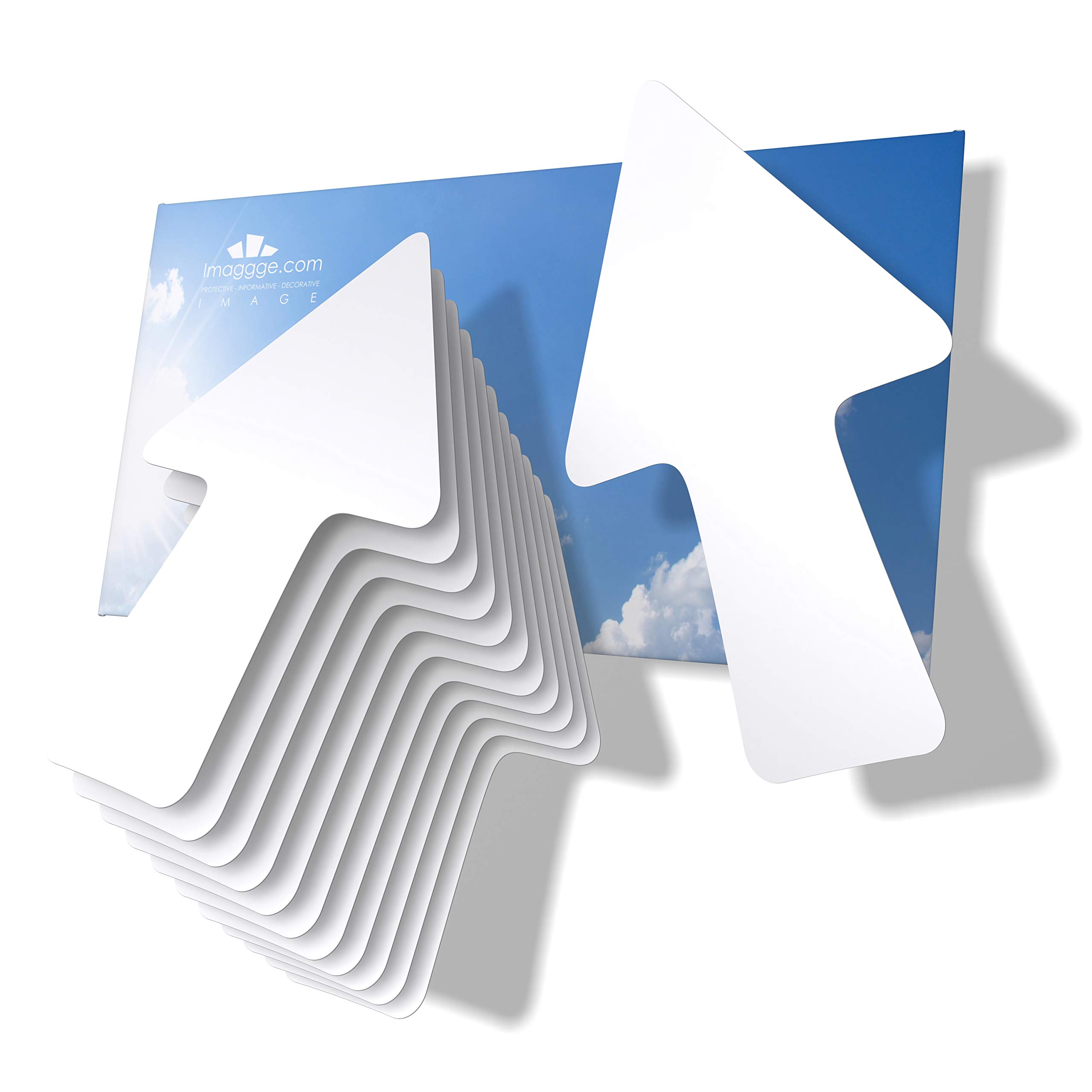 imaggge.com 12 Arrows – White – Signs and Orientation Stickers – Indoor and Outdoor – Directions, Arrow Path, Directions — image 1