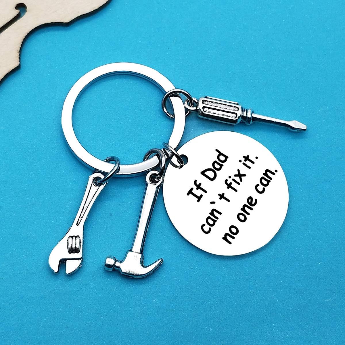 Huwujiu Dad Keyring Gift Christmas Birthday Gift for Daddy Fathers Day Gift Dad Gifts from Daughter Son, Silver - Image 5