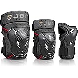 JBM Adult BMX Bike Knee Pads and Elbow Pads with Wrist Guards Protective Gear Set for Biking, Riding, Cycling and Multi Sport