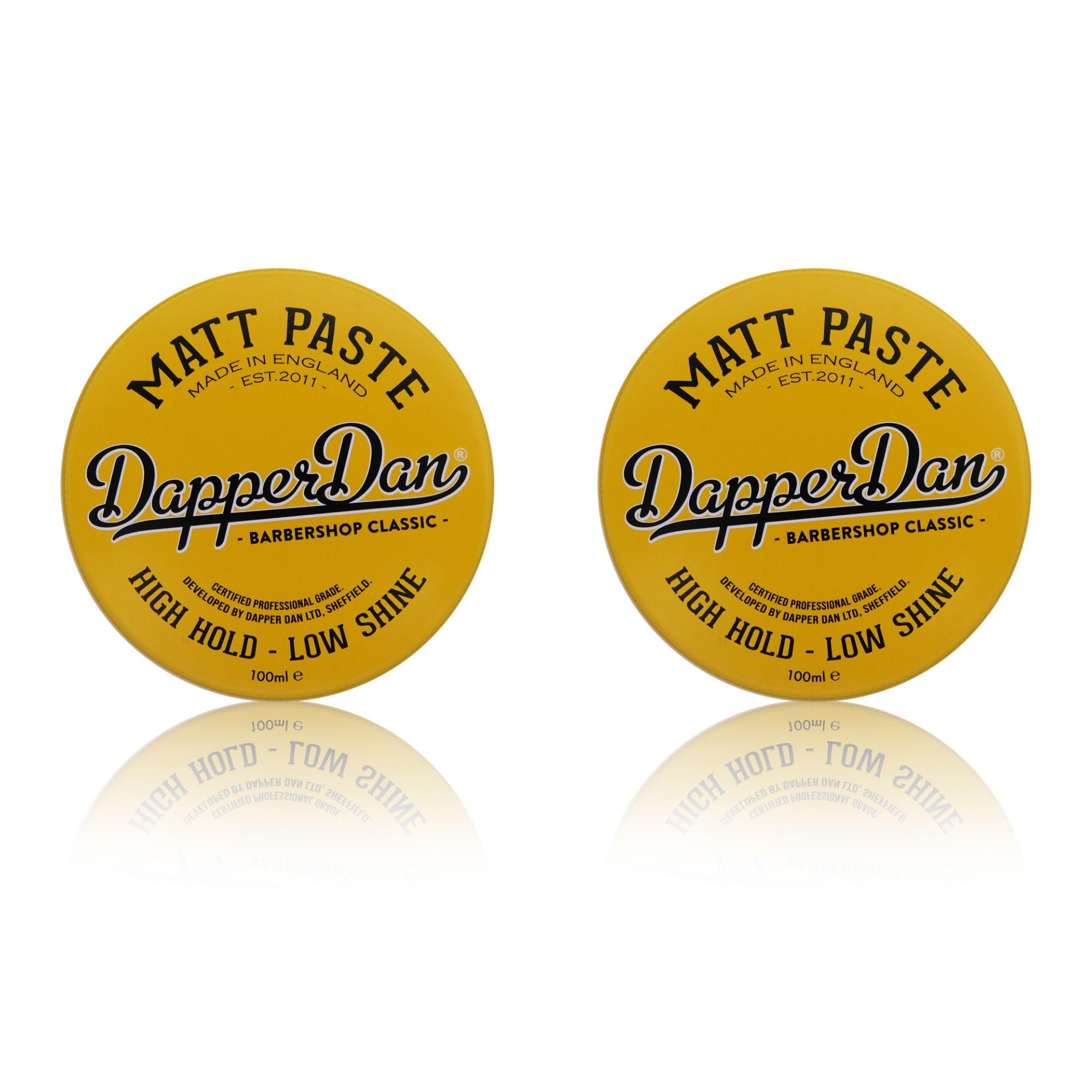 Dapper Dan Matt Paste, High Hold Low Shine Hair Paste for Men, Adds Texture with Flexible Hold for All Styles, Vintage Cologne Fragrance, 2 x 100ml