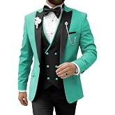 TUXBURNTXZ Mens Suits Slim Fit Suits for Men 3 Piece Tuxedo Wedding Prom Suit Formal Business Fashion