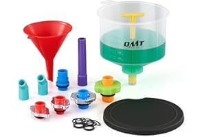 Orion Motor Tech No Spill Coolant Funnel Kit, 17 Piece Coolant Bleeder Kit with Adapters & Caps, Radiator Funnel Set for Easy