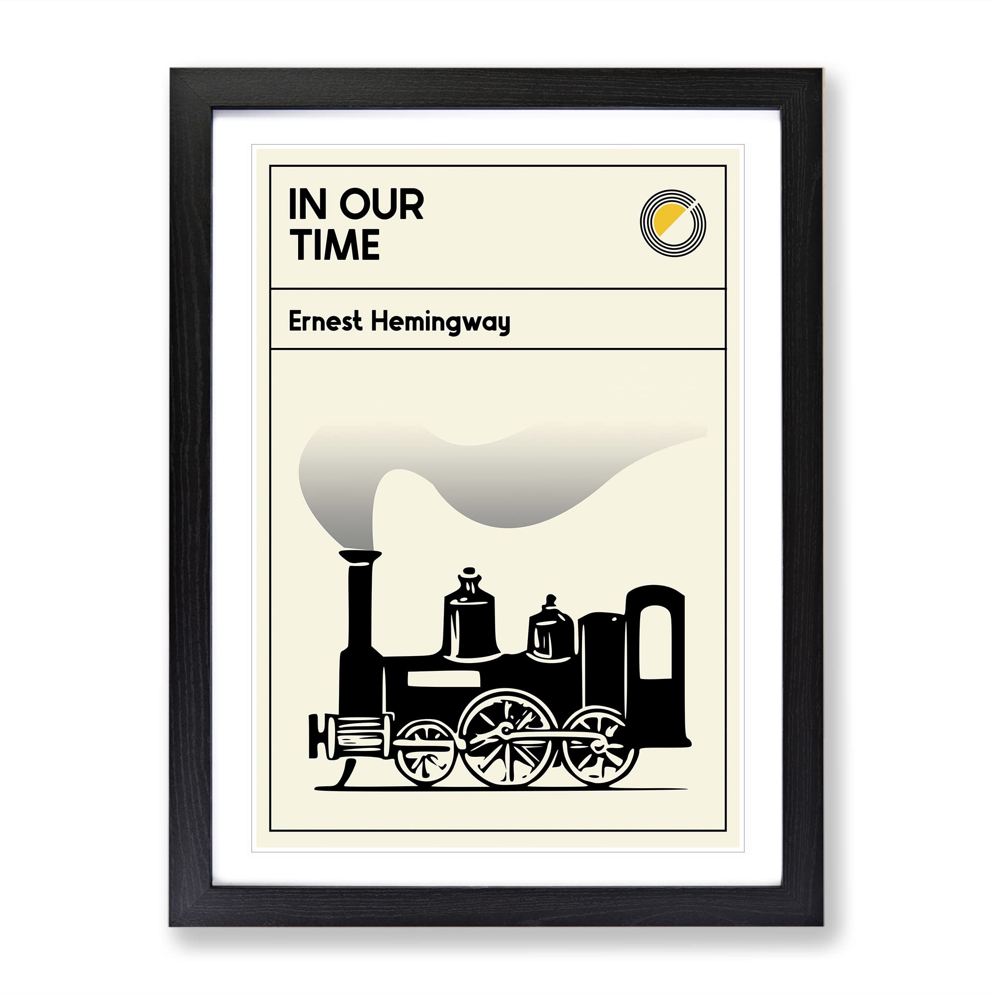 Book Cover In Our Time Ernest Hemingway Modern Framed Wall Art Print, Ready to Hang Picture for Living Room Bedroom Home Office Décor, Black A3 (34 x 46 cm)