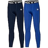 G Gradual Boys' Compression Pants Youth Thermal Base Layer Fleece Tights Sports Basketball Leggings for Boys