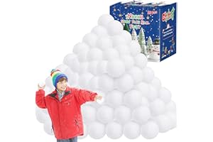 HOMIAR 120 Pack Fake Snow Balls, Soft Snow Ball Fight Set, Plush Snow Balls for Kids Indoor, White Artificial Snow Balls Toys for Parent-child Winter Indoor Outdoor Christmas Party Games Xmas Present Decor