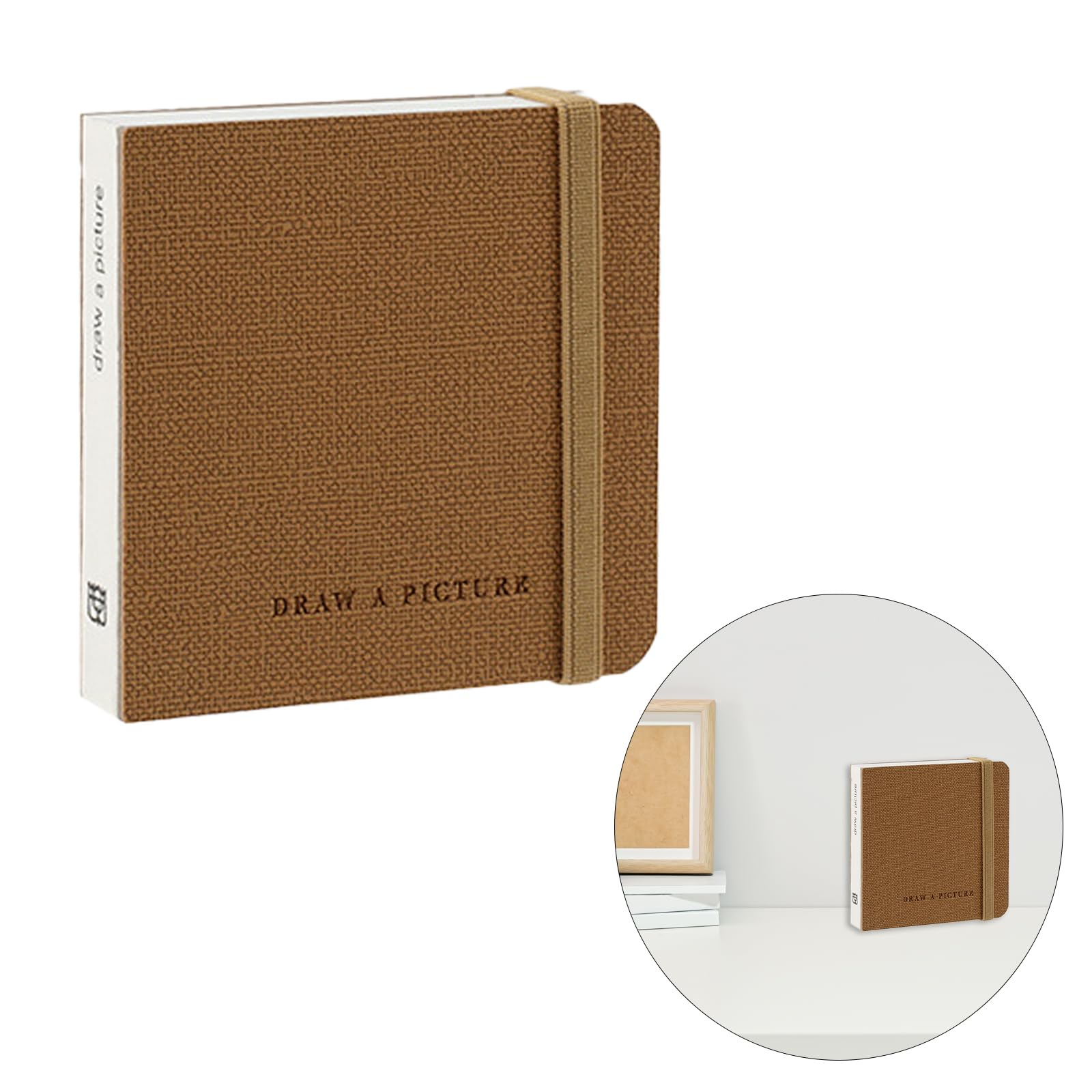 Embhlitfe Watercolor Sketchbook Cotton Paper Watercolour Pad Cold Press Hardbound Watercolor Sketchbooks for Use As Travel Sketchbook and Mixed Media Pad (Brown, 100 x 100mm, 30 Sheets)