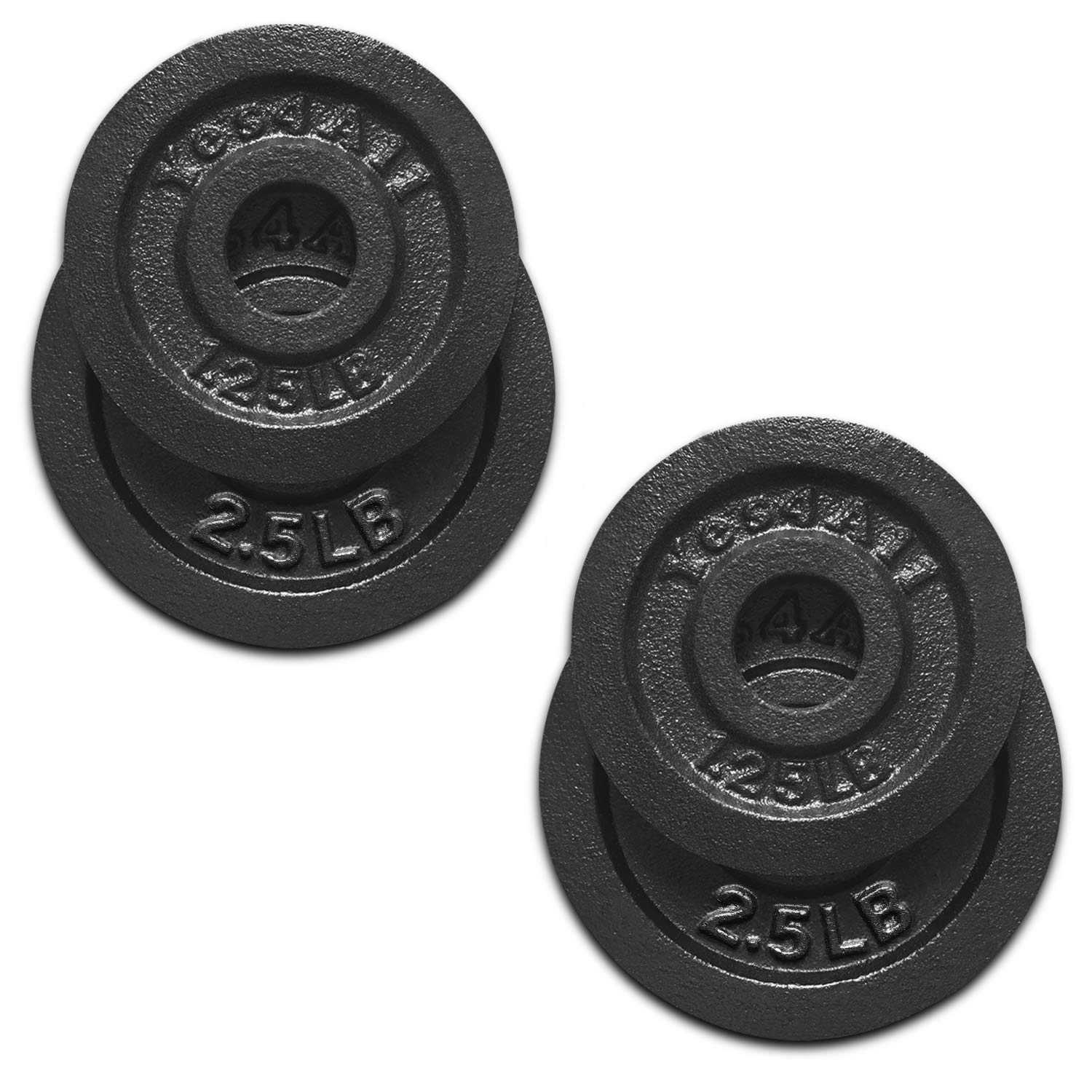 Photo 1 of Yes4All Standard 1.15-inch Cast Iron Weight Plates - 1.25 + 2.5lbs (Set of 4)