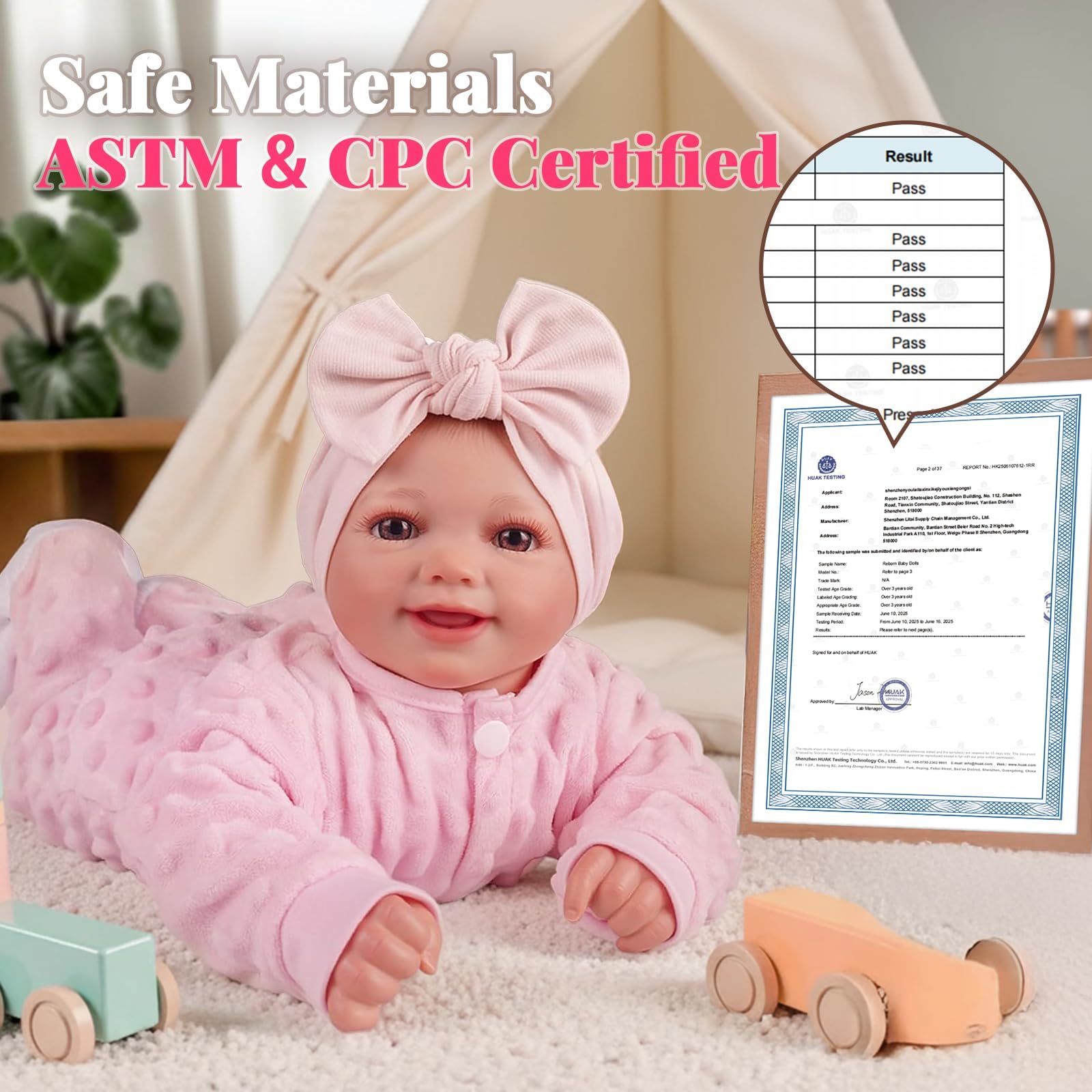 BABESIDE Reborn Baby Dolls Sunny - 17Inch Cute Soft Vinyl Realistic Baby Doll Poseable Smiling Real Life Baby Dolls with Complete Accessories for 3+ Years Old Gifts