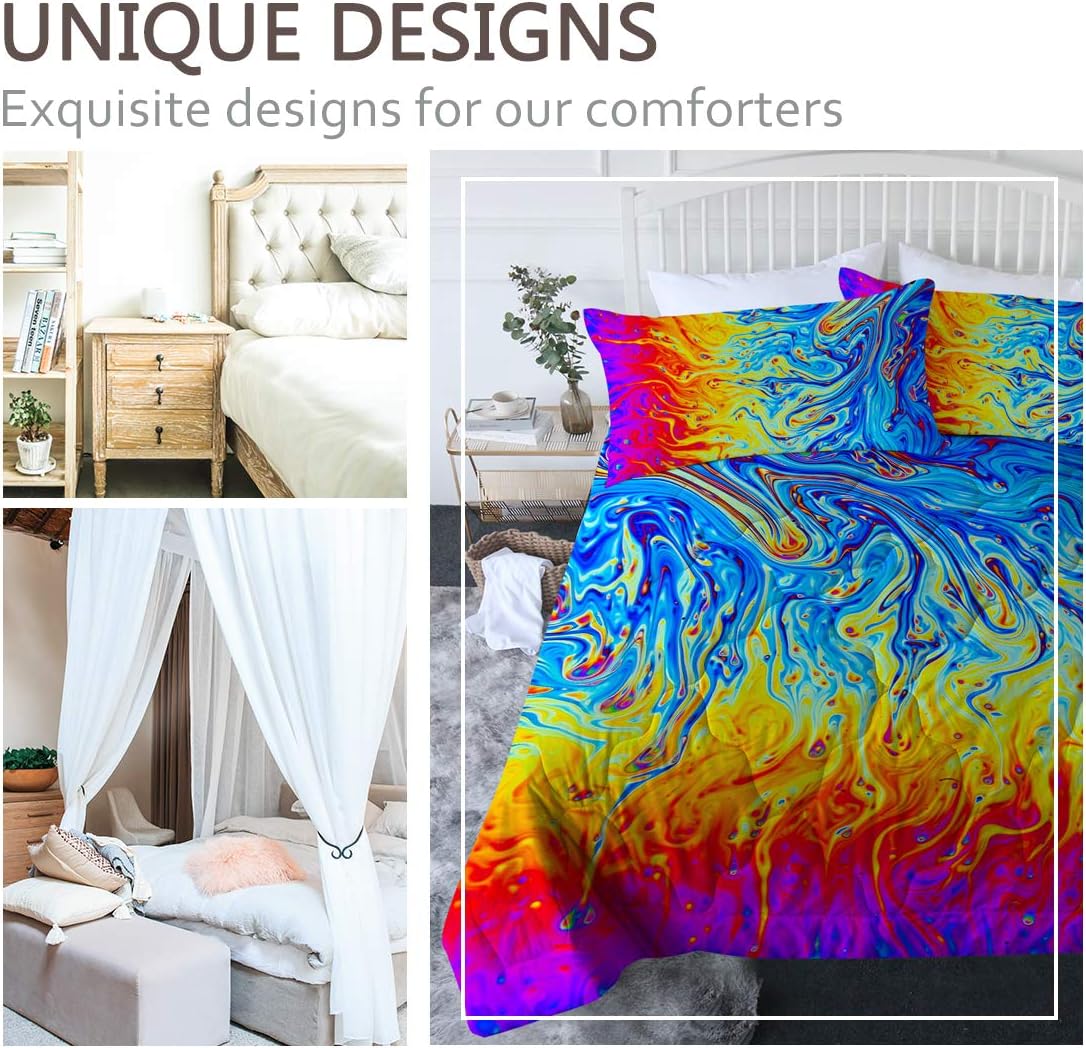 Amazon Com Blessliving 3 Piece Vintage Marble Comforter Set With