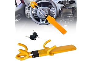 COOHAME Car Club Steering Wheel Lock,Anti-Theft Car Device,Heavy Duty Club for Car Theft,Universal Twin Hooks Steering Wheel Lock Bar,Adjustable Anti Theft Device for Vehicle SUV Van Truck