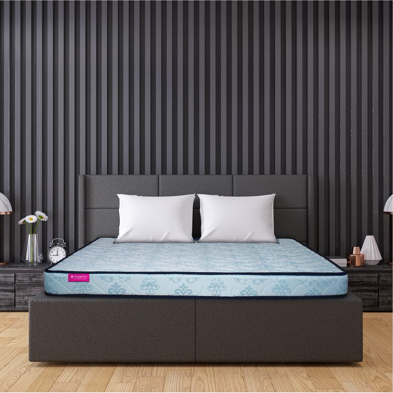 Magenta Siesta 4 Inch High Resilience Foam Dual Comfort Mattress, King