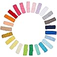 Juvale 24 Pack Crochet Headbands for Kids, Teens, Hair Accessories for Girls, 24 Assorted Colors (1.6 x 5.6 In)