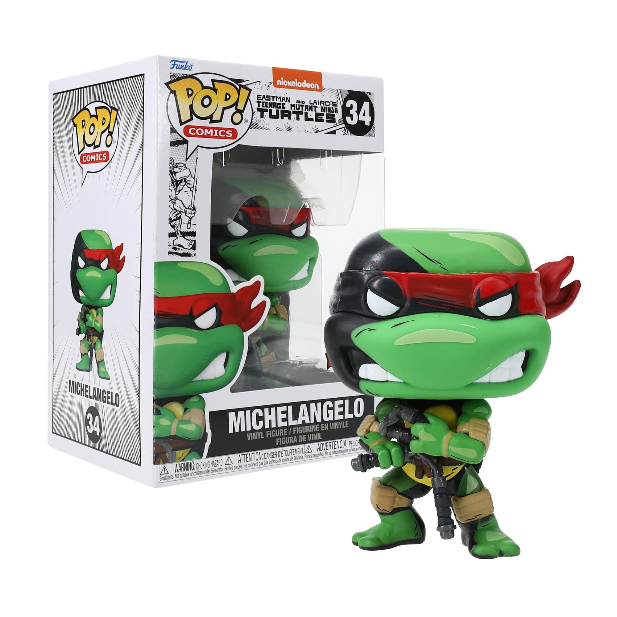 TMNT POP COMICS MICHELANGELO PX VINYL FIGURE W/B&W CHASE