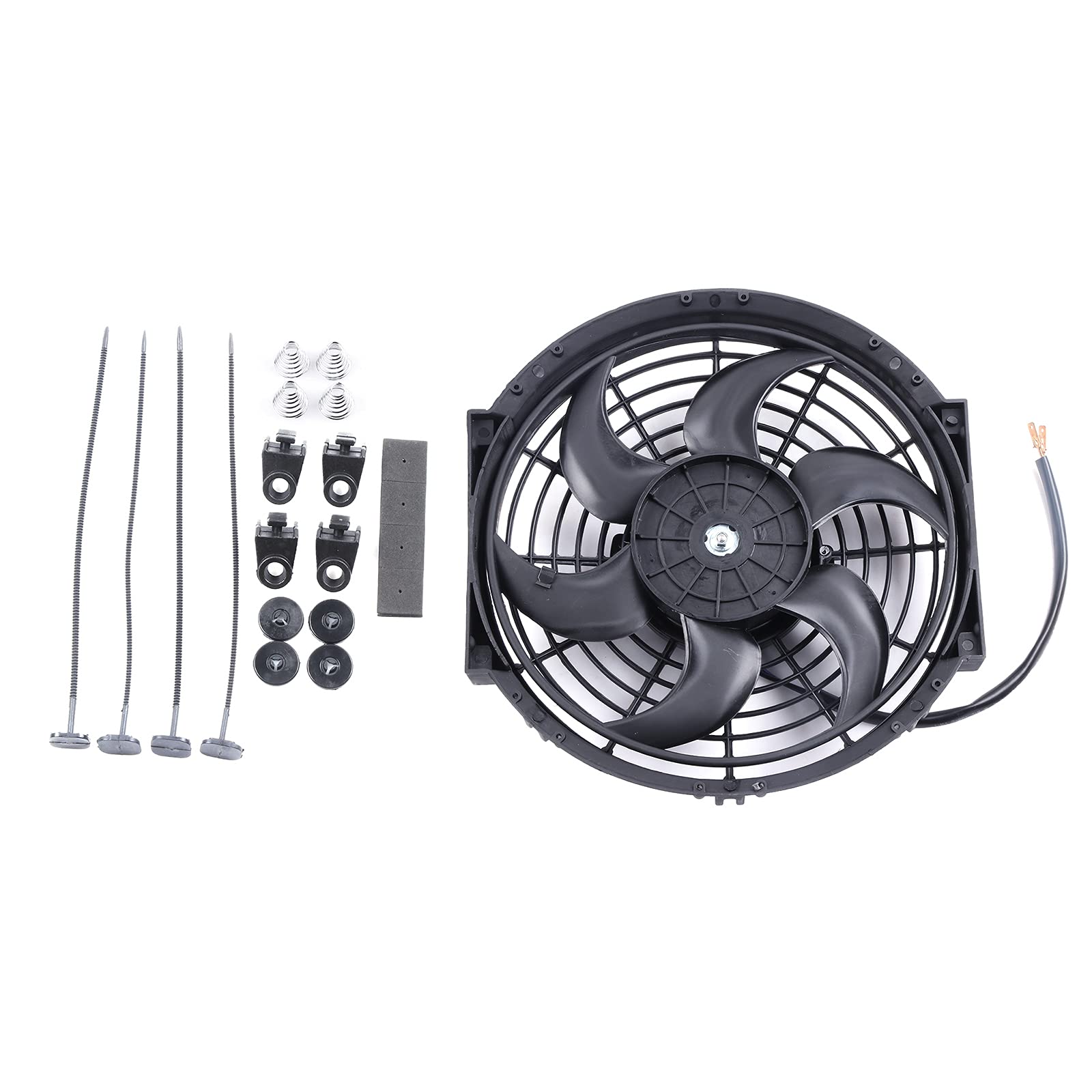 Photo 1 of SCITOO 10Inch Universal Slim Radiator Cooling Fan Push Pull Electric 12V Mount Kit Plastic Black